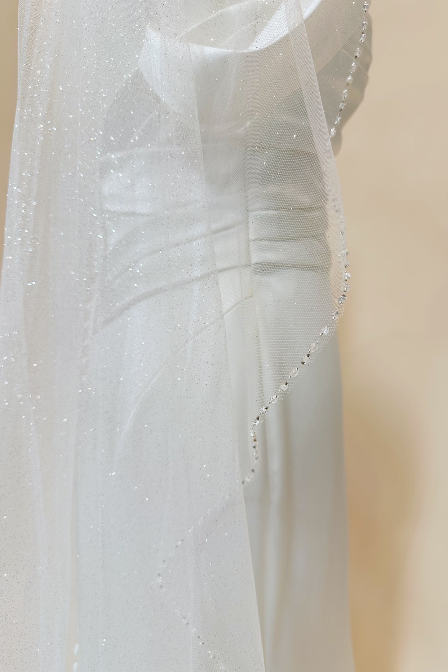 Sparkle Tulle Veil with Beaded Edge