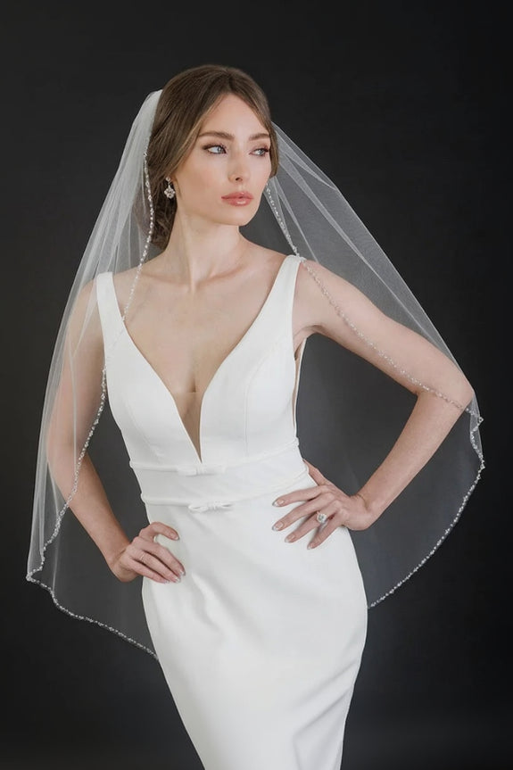 Crystal Beaded Edge Veil