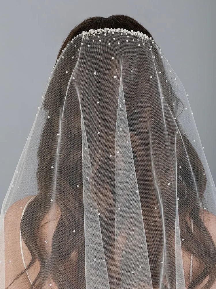 Cascading Pearl and Crystal Veil