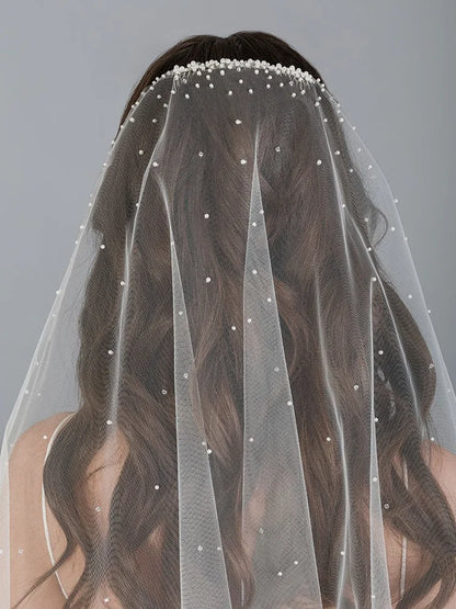 Cascading Pearl and Crystal Veil