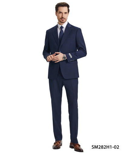 2 Button Solid 3pc Suit