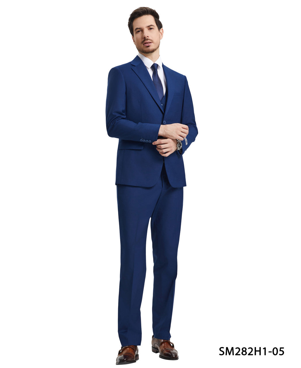 2 Button Solid 3pc Suit