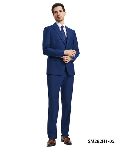 2 Button Solid 3pc Suit