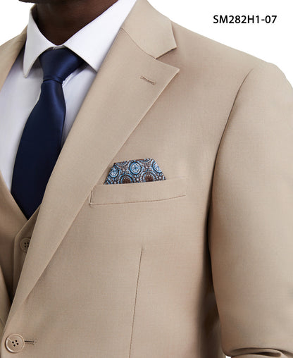 2 Button Solid 3pc Suit