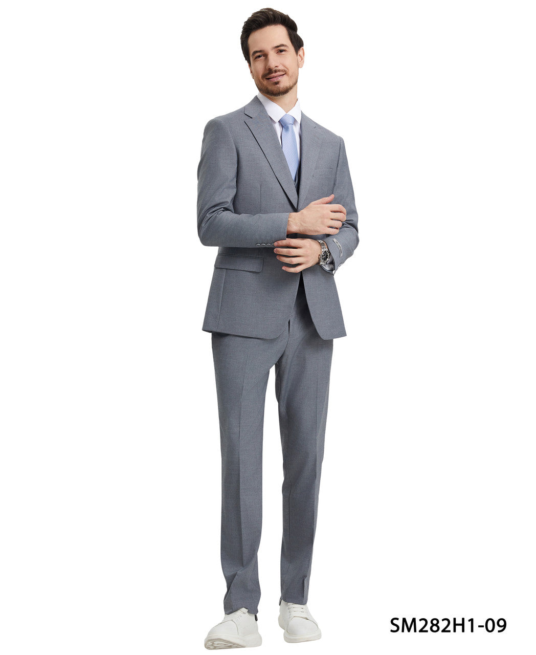 2 Button Solid 3pc Suit