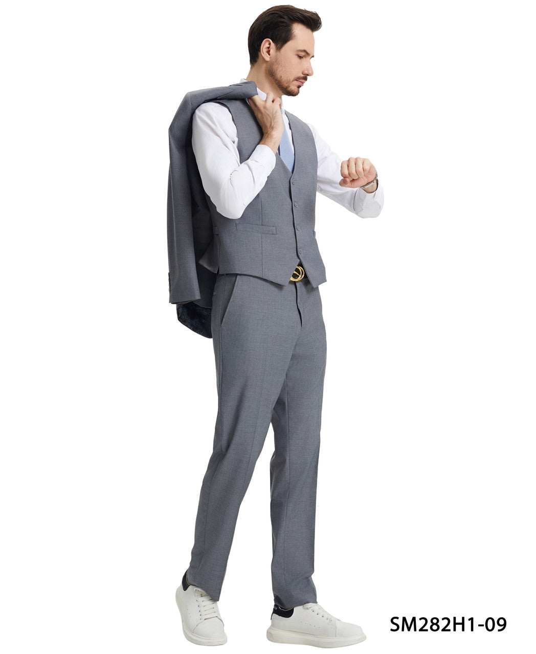 2 Button Solid 3pc Suit