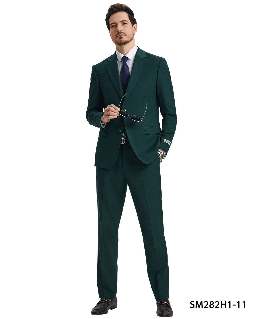 2 Button Solid 3pc Suit
