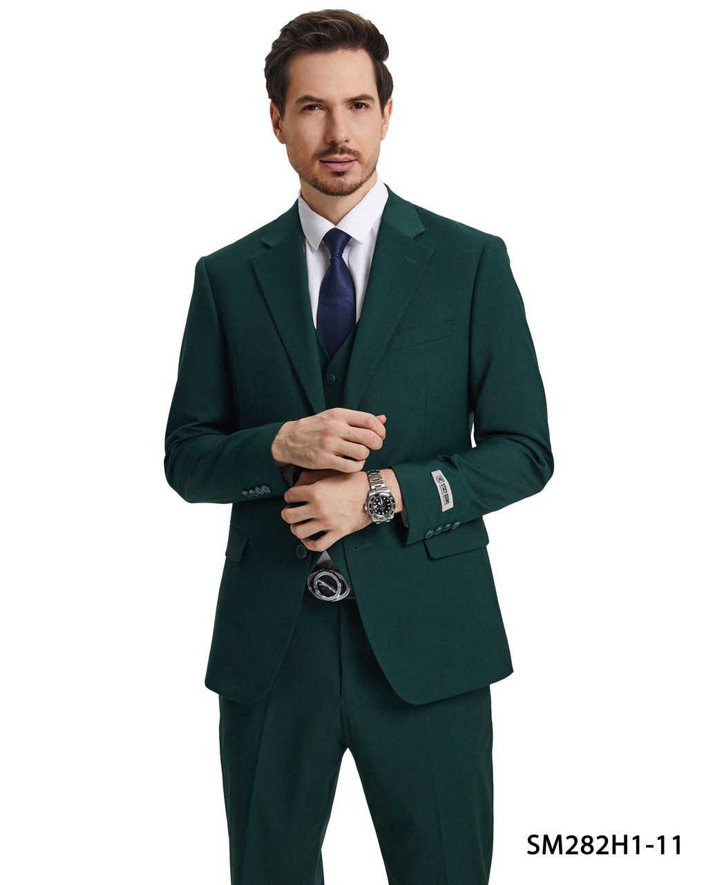 2 Button Solid 3pc Suit