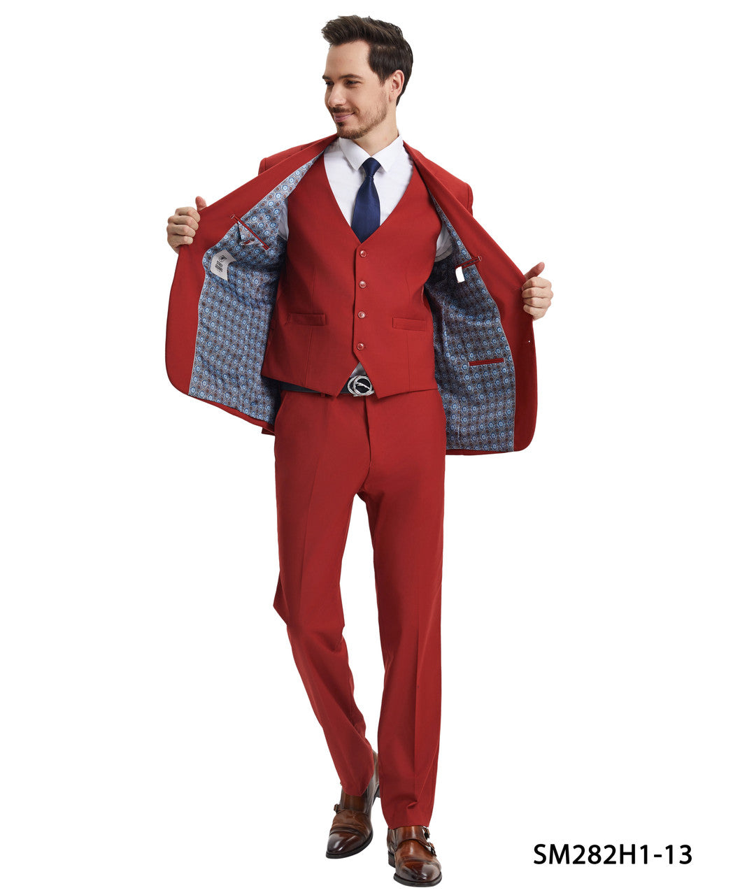 2 Button Solid 3pc Suit