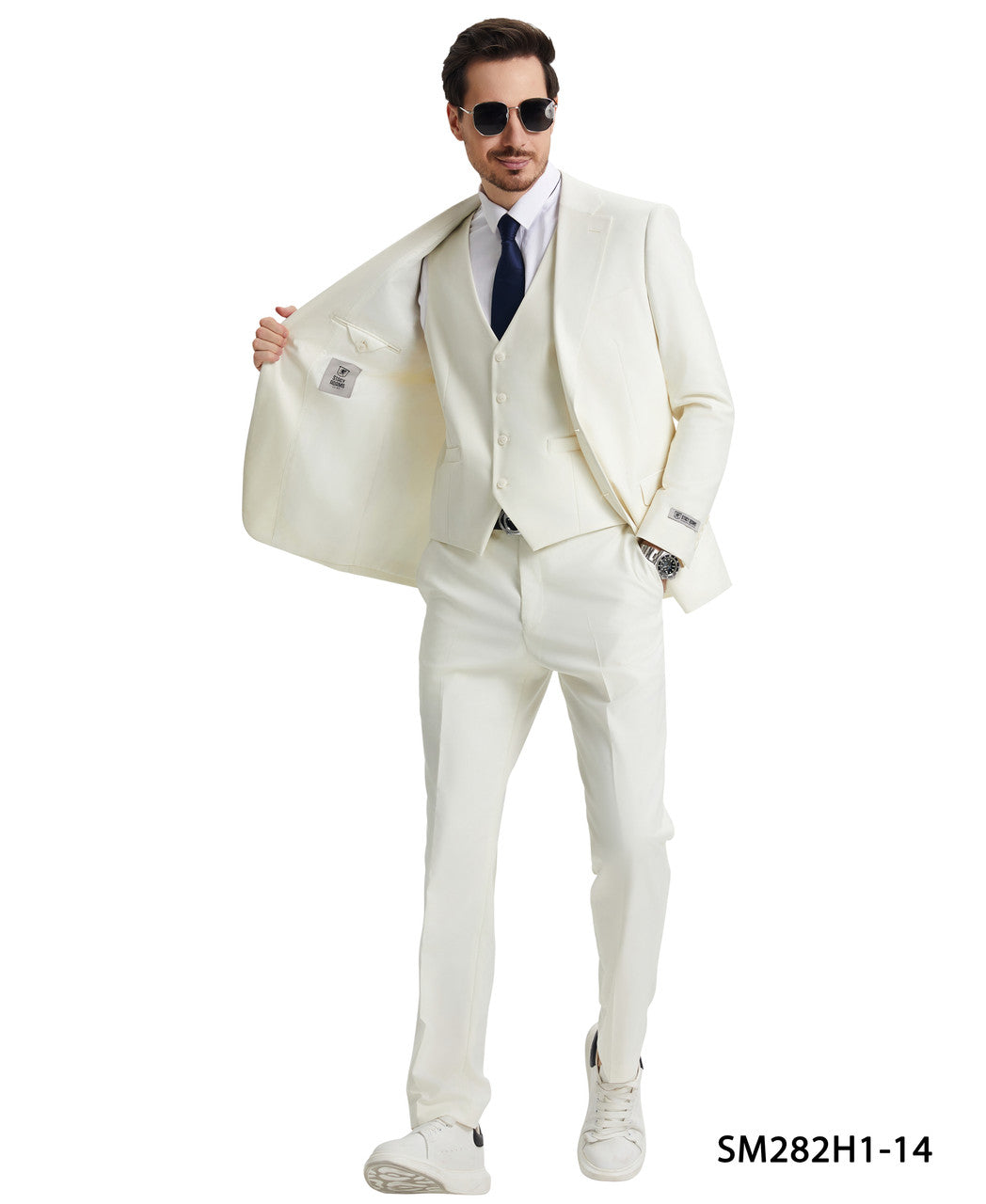 2 Button Solid 3pc Suit