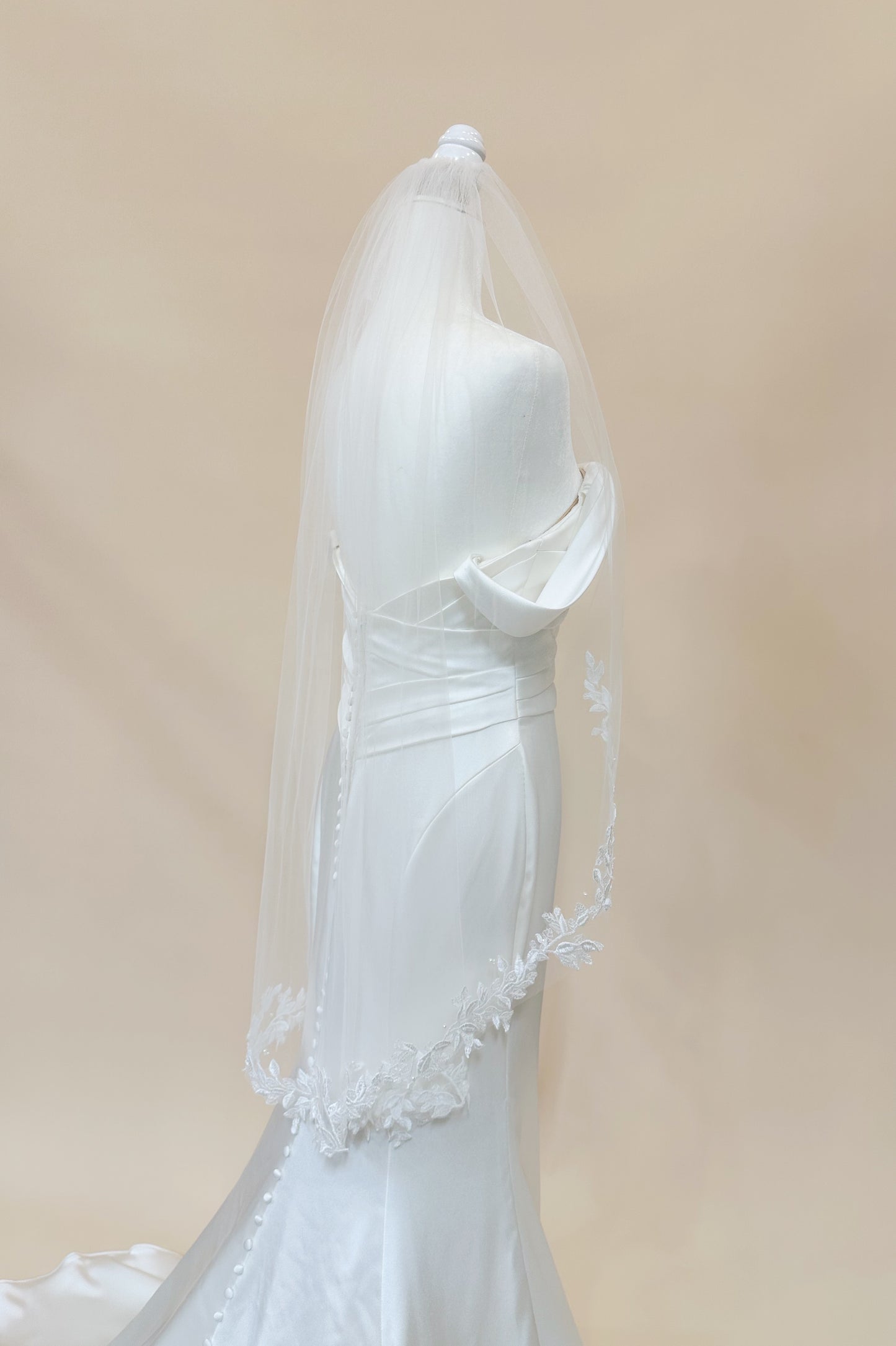 Floral Veil with Pearl Accents
