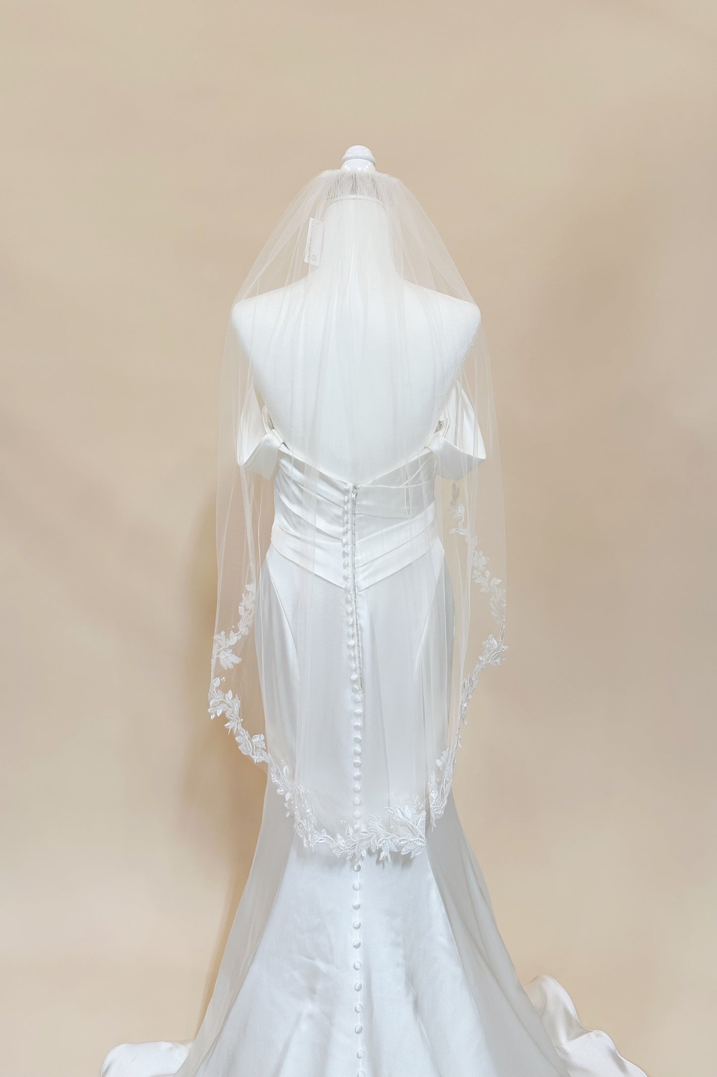 Floral Veil with Pearl Accents