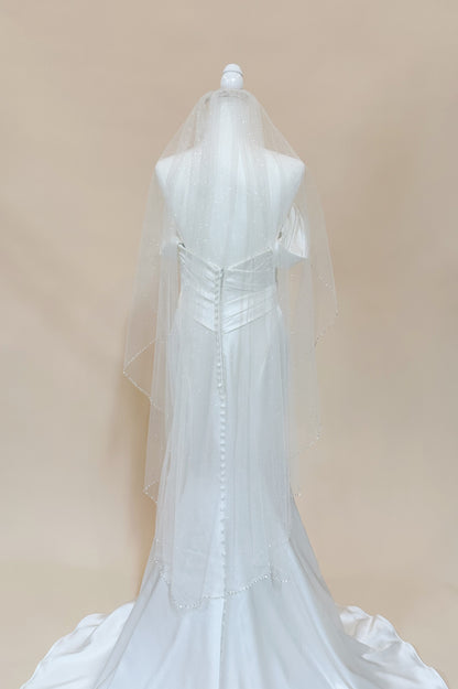 Sparkle Tulle Veil with Beaded Edge