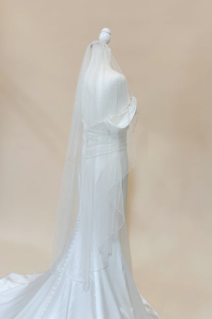 Sparkle Tulle Veil with Beaded Edge